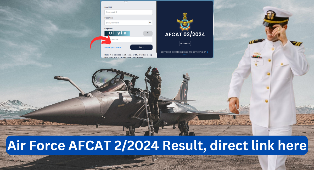 Air Force AFCAT 2/2024 Result, direct link here