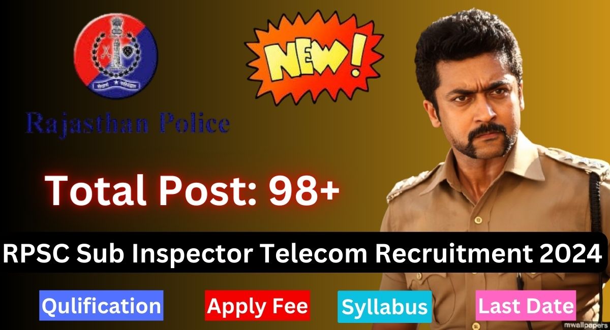 RPSC Sub Inspector Telecom Recruitment 2024